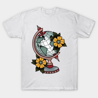 Globe traditional tattoo T-Shirt